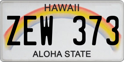 HI license plate ZEW373