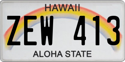 HI license plate ZEW413