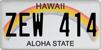 HI license plate ZEW414