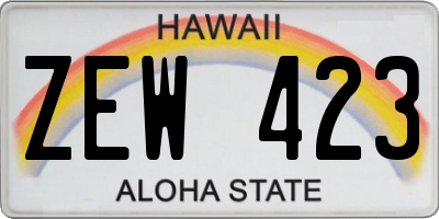 HI license plate ZEW423
