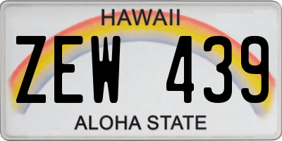 HI license plate ZEW439