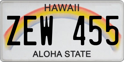 HI license plate ZEW455