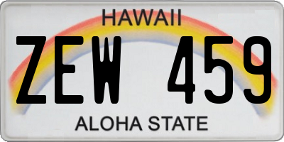 HI license plate ZEW459