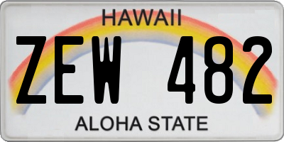 HI license plate ZEW482