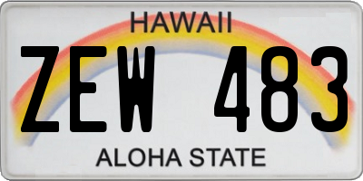 HI license plate ZEW483