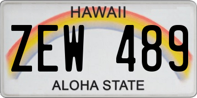 HI license plate ZEW489