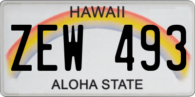 HI license plate ZEW493