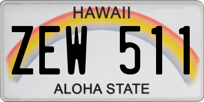 HI license plate ZEW511