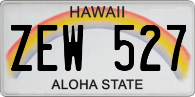 HI license plate ZEW527