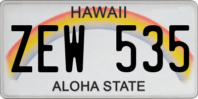 HI license plate ZEW535