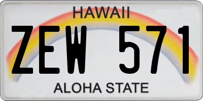HI license plate ZEW571
