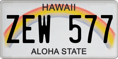 HI license plate ZEW577