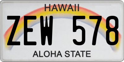 HI license plate ZEW578
