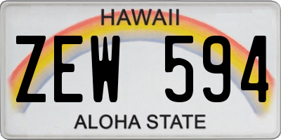 HI license plate ZEW594