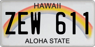 HI license plate ZEW611