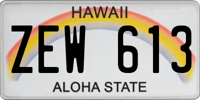 HI license plate ZEW613