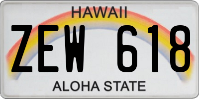 HI license plate ZEW618