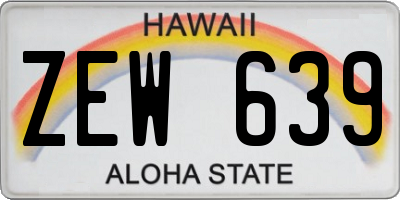 HI license plate ZEW639