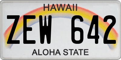 HI license plate ZEW642