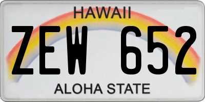 HI license plate ZEW652