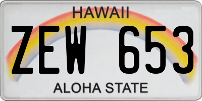 HI license plate ZEW653