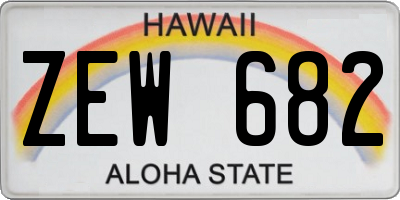 HI license plate ZEW682