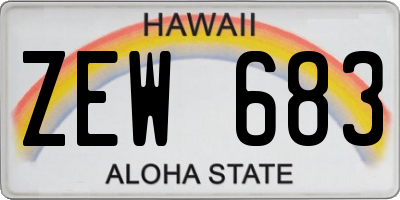 HI license plate ZEW683