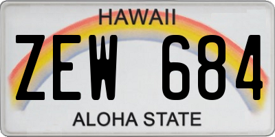 HI license plate ZEW684