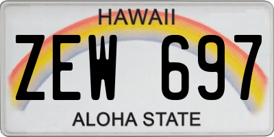 HI license plate ZEW697