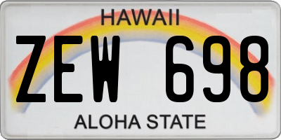 HI license plate ZEW698