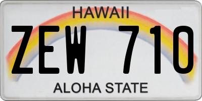 HI license plate ZEW710