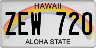 HI license plate ZEW720