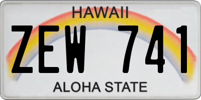 HI license plate ZEW741
