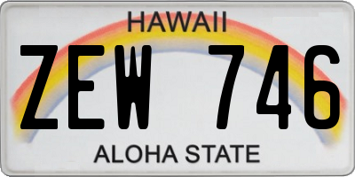 HI license plate ZEW746