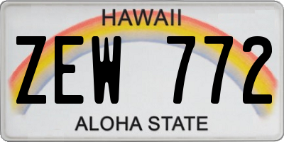 HI license plate ZEW772