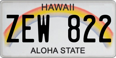 HI license plate ZEW822