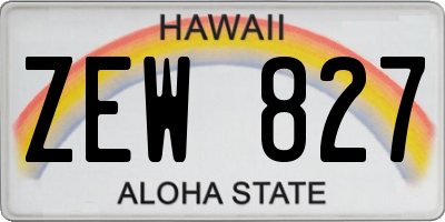 HI license plate ZEW827