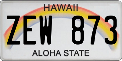 HI license plate ZEW873