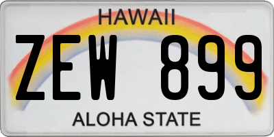 HI license plate ZEW899