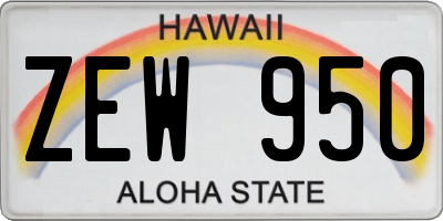 HI license plate ZEW950