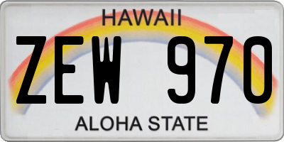 HI license plate ZEW970