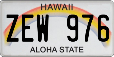 HI license plate ZEW976