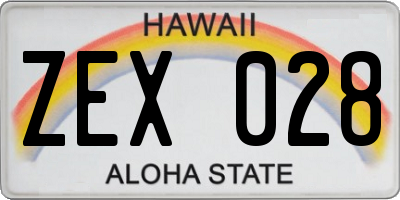 HI license plate ZEX028
