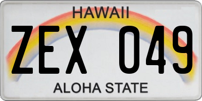 HI license plate ZEX049