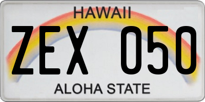 HI license plate ZEX050