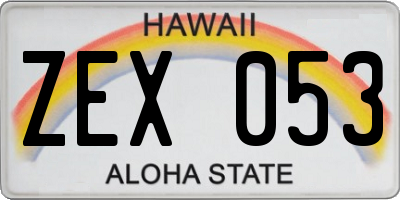 HI license plate ZEX053