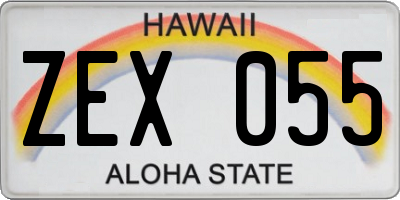 HI license plate ZEX055