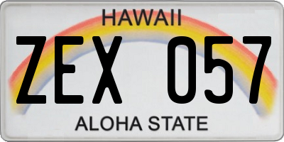 HI license plate ZEX057