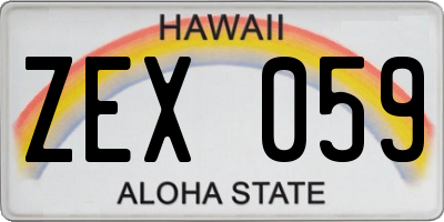 HI license plate ZEX059