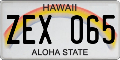 HI license plate ZEX065